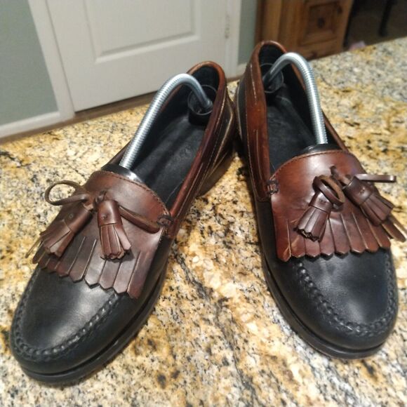 MARMOCS Handmade Black/Brown Leather Slip On Tassel Loafers 15-623 Men\'s 11M main image 7